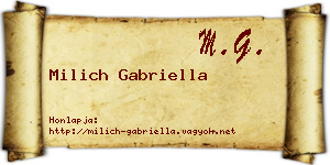 Milich Gabriella névjegykártya